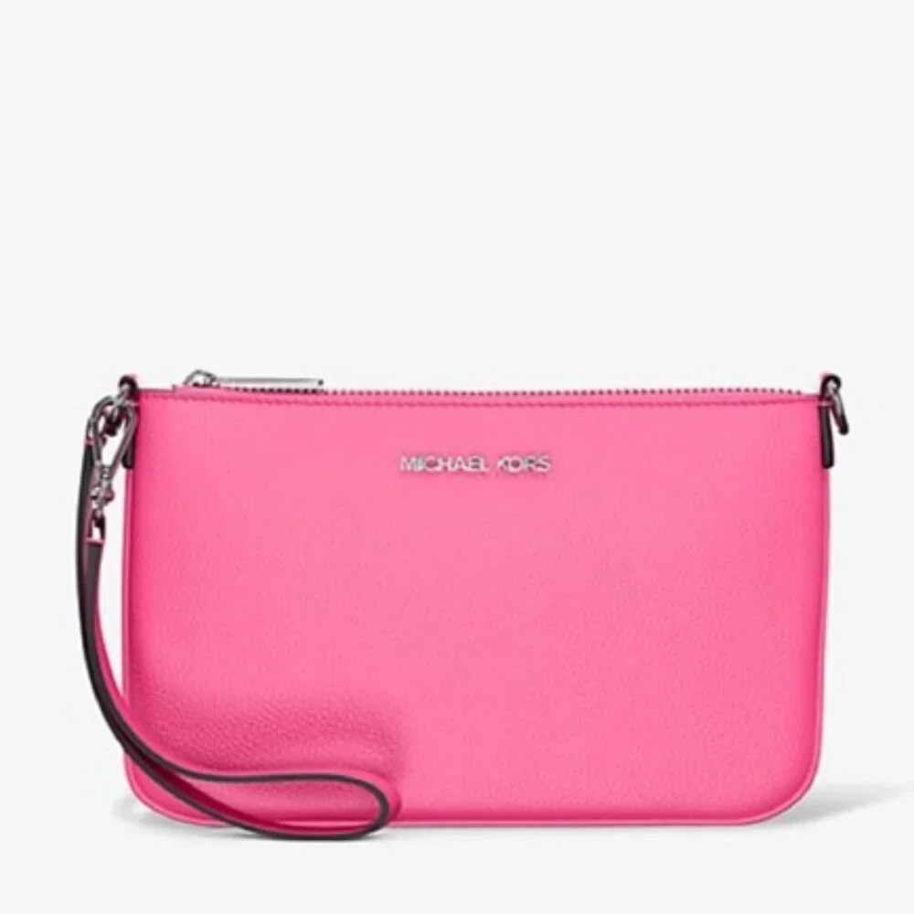 MICHAEL KORS Jet Set Small Pebbled Leather Convertible Wristlet NWT - Picture 3 of 9